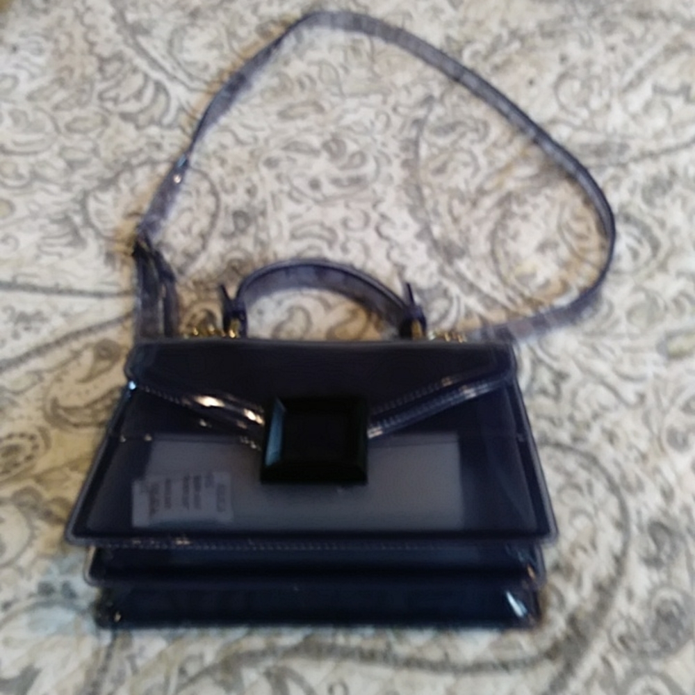 NEW blue grey JELLY purse